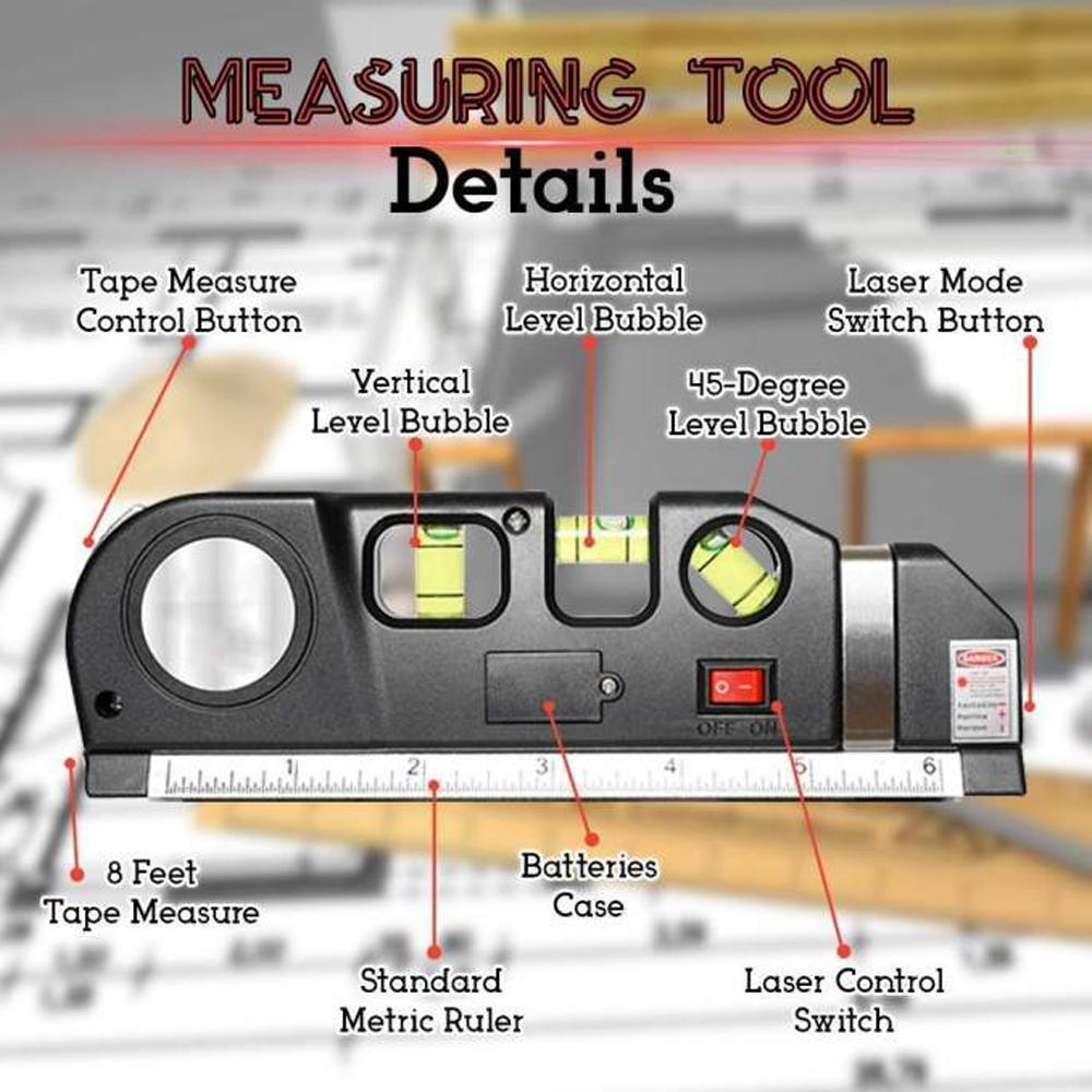 Accurate 4-in-1 Laser Level Measuring Device