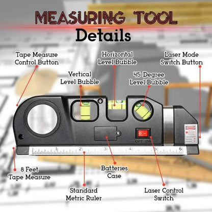 Accurate 4-in-1 Laser Level Measuring Device