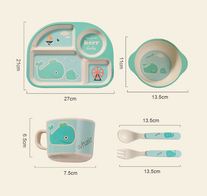 Cute Cloud Baby Dinner Set - Plate, Bowl & Utensils