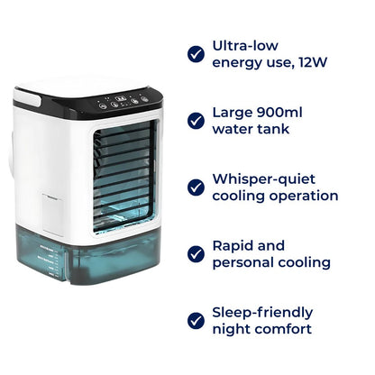 Silent 12W Desk Fan - 900ml Tank - Low Energy