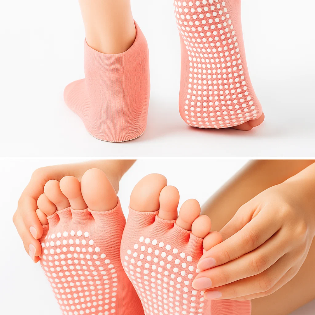 Women's Non Slip Yoga Socks - Breathable Grip Sole