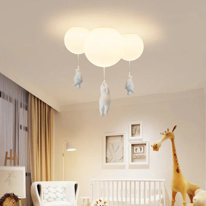 Cute Kids Cloud Lamp with Teddy Bear Design