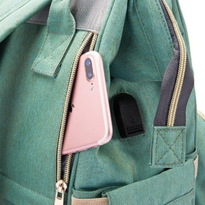 Spacious Portable USB Baby Diaper Bag Backpack