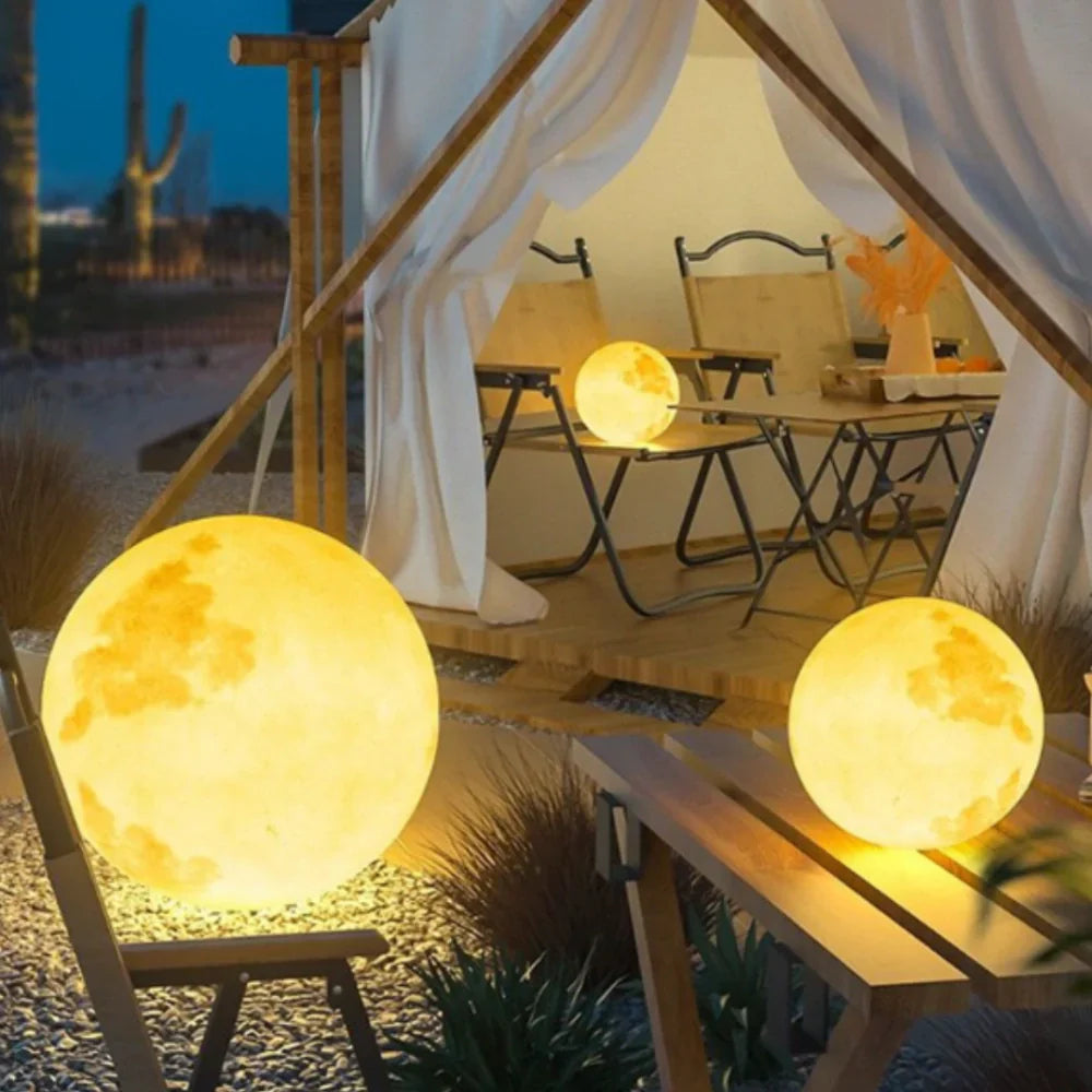 Solar Powered Outdoor Moon Lamp