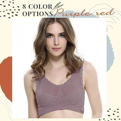 Comfortable Cross Over Lace Wire Bra