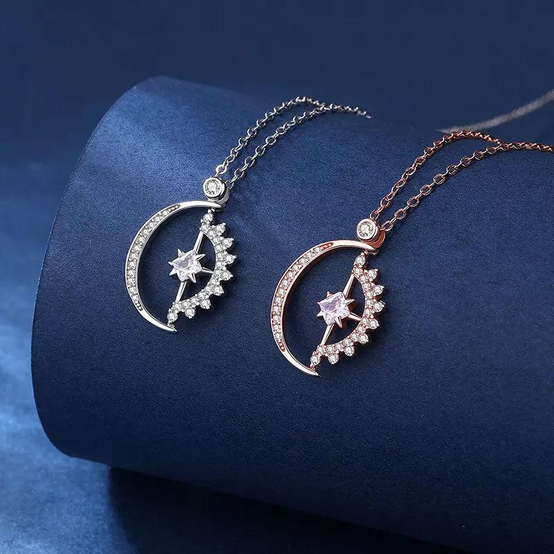 Celestial Star Moon Pendant Necklace