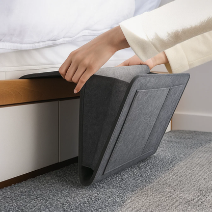 Compact Nightstand with Sturdy Felt Storage Organizer