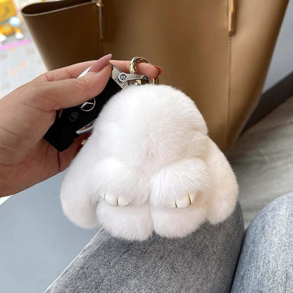 Cute Plush Bunny Pom Pom Keychain Charm - Befez