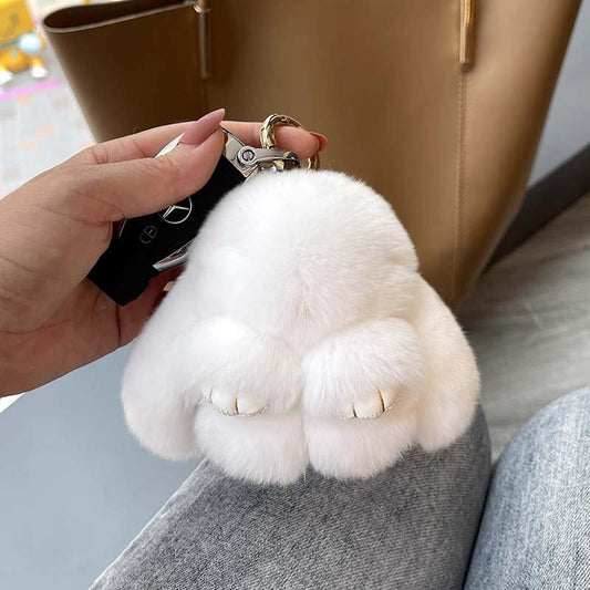 Cute Plush Bunny Pom Pom Keychain Charm - Befez