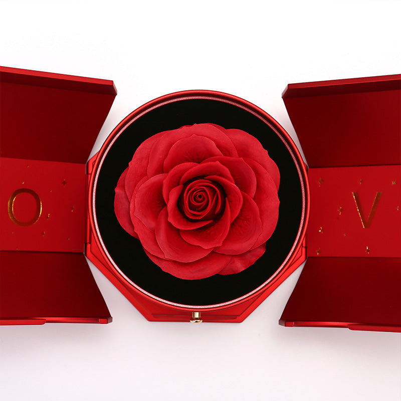 Befez EternalBloom Lovely Rose Gift Set with 14k Gold Necklace