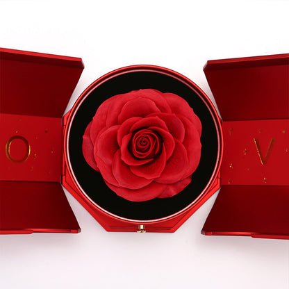 Befez EternalBloom Lovely Rose Gift Set with 14k Gold Necklace