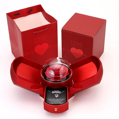 Befez EternalBloom Lovely Rose Gift Set with 14k Gold Necklace