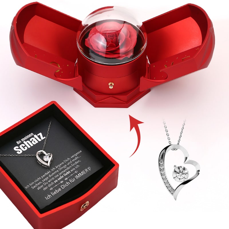Befez EternalBloom Lovely Rose Gift Set with 14k Gold Necklace - Befez