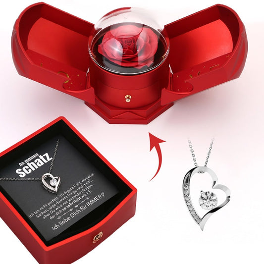 Befez EternalBloom Lovely Rose Gift Set with 14k Gold Necklace - Befez