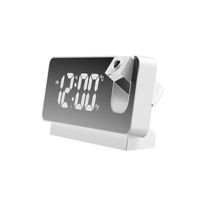 Compact LED Projection Clock with Dual Alarms