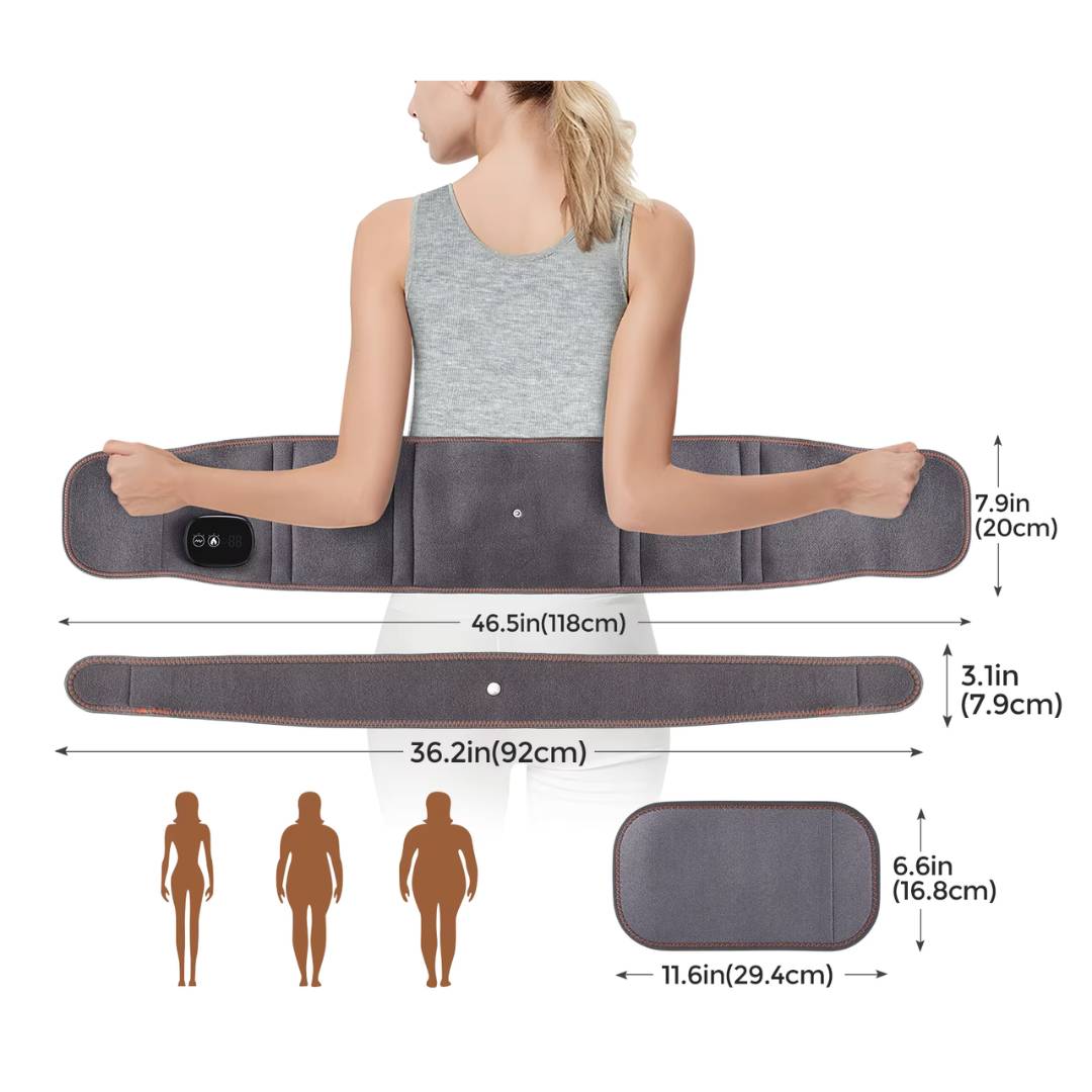 Warm Back Support Belt with Red Light Therapy