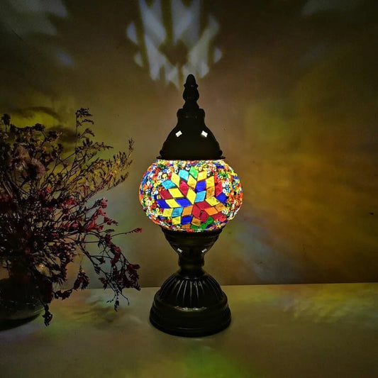 Vibrant Multicolor Glass Table Lamp - Befez