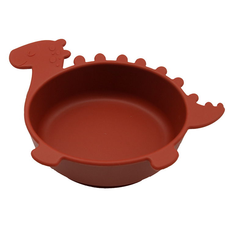 Soft Silicone Baby Bowl - Fun Dinosaur Grip Bowl