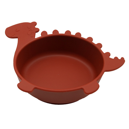 Soft Silicone Baby Bowl - Fun Dinosaur Grip Bowl