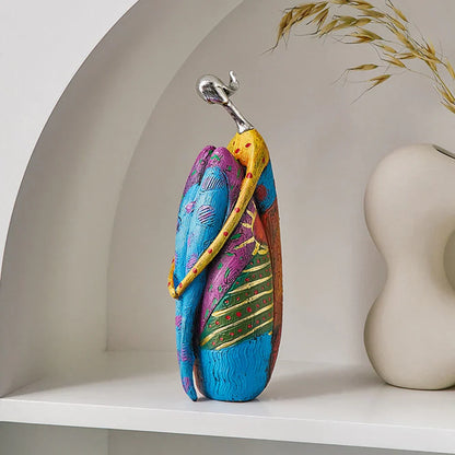 Vibrant Female Figurine Resin Art Statue for Home Decoration