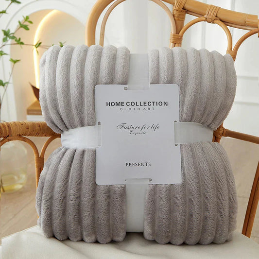 Soft Plush Striped Throw Blanket - Befez
