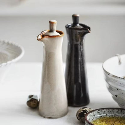 Befez | Small White Ceramic Oil Bottle - 120ml