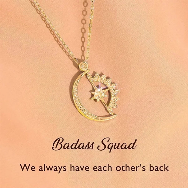 Celestial Star Moon Pendant Necklace