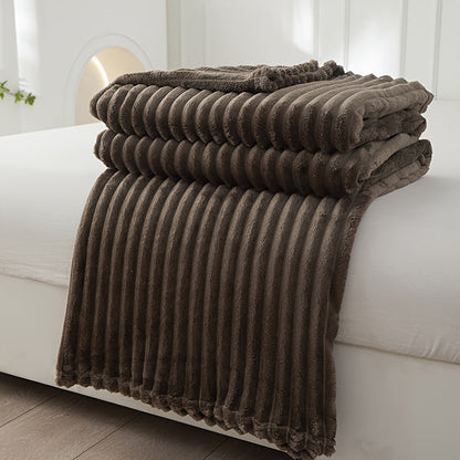 Cozy Textured Throw Blanket with Ribbed Design