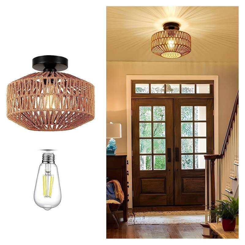 Stylish Woven Cap Pendant Lamp