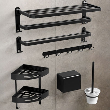 Luxury Black Bathroom Accessory Set Stainless Steel Fixtures