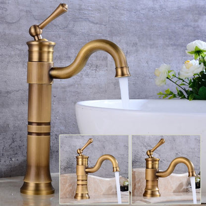 Stylish Single Handle Basin Faucet with Rotating Spout