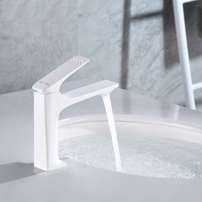 Contemporary Copper Bathroom Sink Faucet with Lever Handle