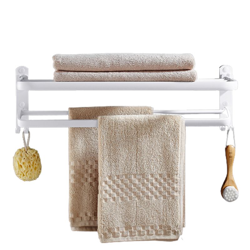 Stylish White Bathroom Towel Rack Accessory Set