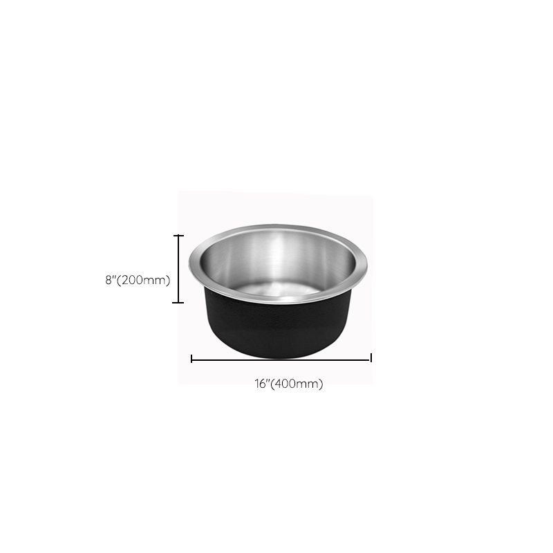 Modern Round Stainless Steel Kitchen Sink with Strainer
