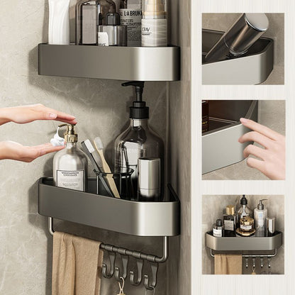 Sticky Metal Bathroom Shelf Organizer