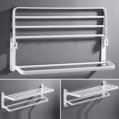 Stylish White Bathroom Towel Rack Accessory Set