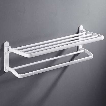 Stylish White Bathroom Towel Rack Accessory Set