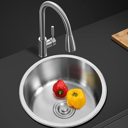 Modern Round Stainless Steel Kitchen Sink with Strainer