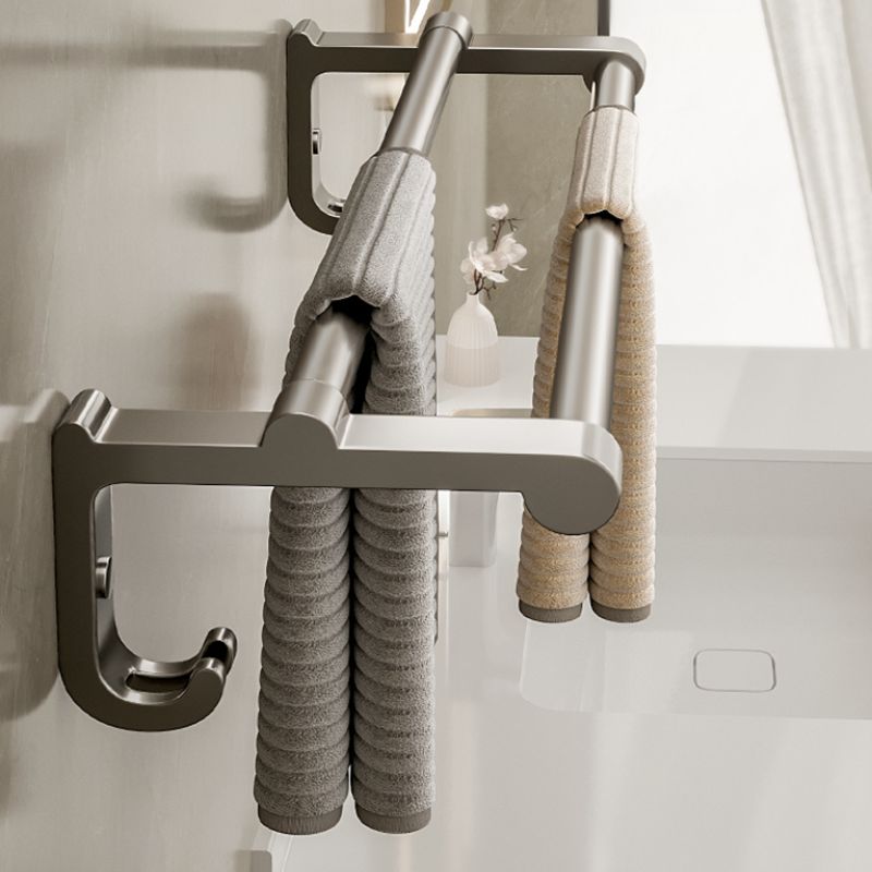 Contemporary Chrome Bathroom Shelf Towel Rack Accessory Set