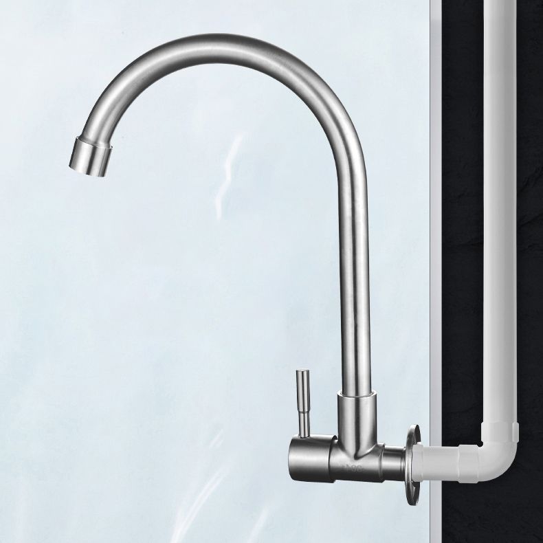 Contemporary Bridge Style Faucet Stainless Steel Lever Handle