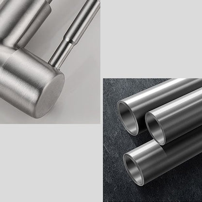 Contemporary Bridge Style Faucet Stainless Steel Lever Handle