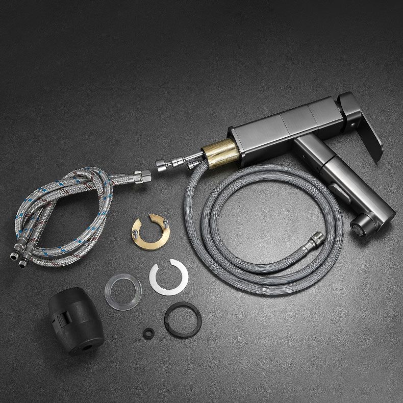 Modern Single Handle Bathroom Faucet with Spray Head