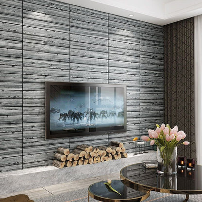 Decorative Metal Wall Panels Wooden Ceiling Tiles Set of 6