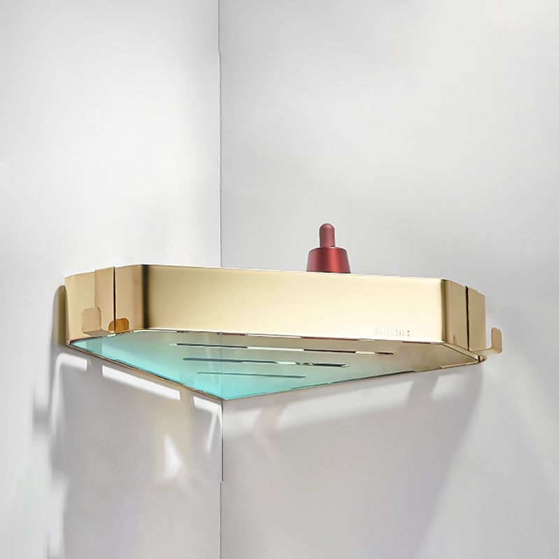 Contemporary 3-Piece Stainless Steel Bathroom Shelf Set