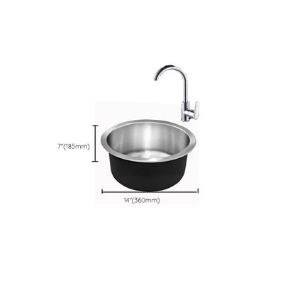 Modern Round Stainless Steel Kitchen Sink with Strainer - Befez