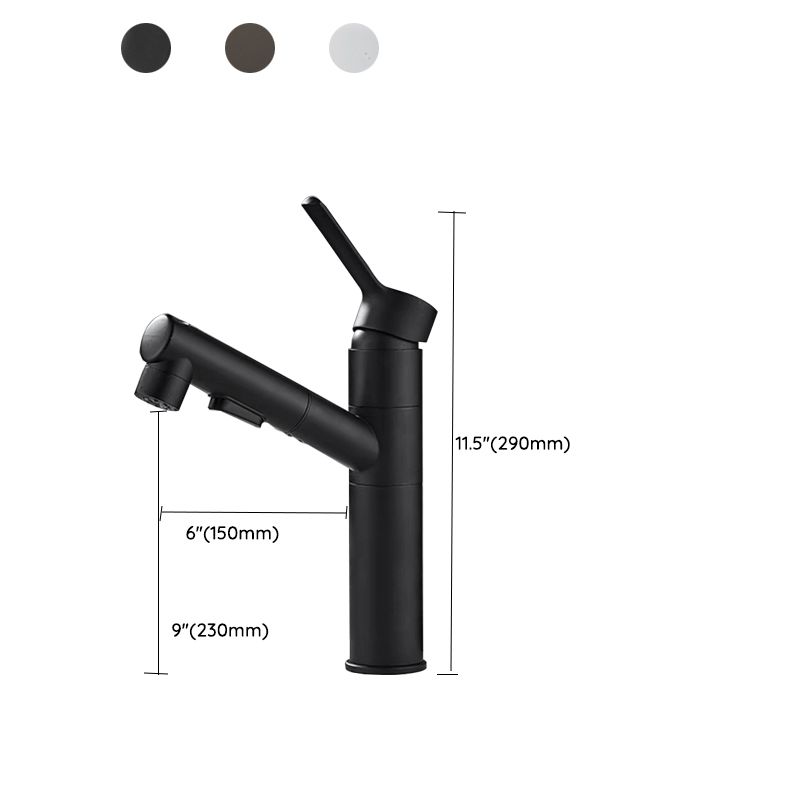 Modern Single Handle Bathroom Faucet with Spray Head