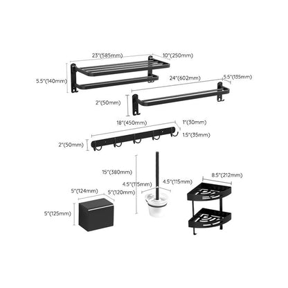 Luxury Black Bathroom Accessory Set Stainless Steel Fixtures