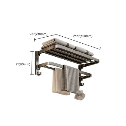 Contemporary Chrome Bathroom Shelf Towel Rack Accessory Set