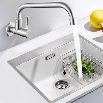 Contemporary Bridge Style Faucet Stainless Steel Lever Handle