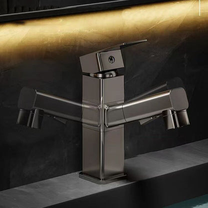 Modern Single Handle Bathroom Faucet with Spray Head